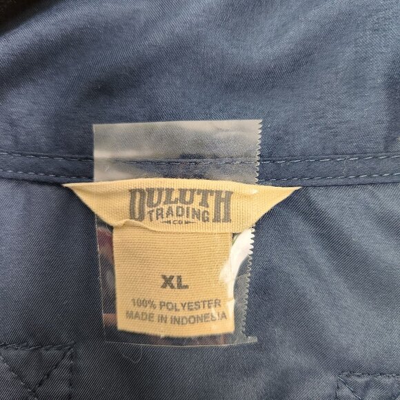 Duluth Trading Co Mens Blue Quarter Zip Lightweight Pullover Jacket XL 3 Pockets - Picture 3 of 7